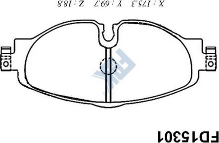 FBK FD15301 - Комплект спирачно феродо, дискови спирачки vvparts.bg