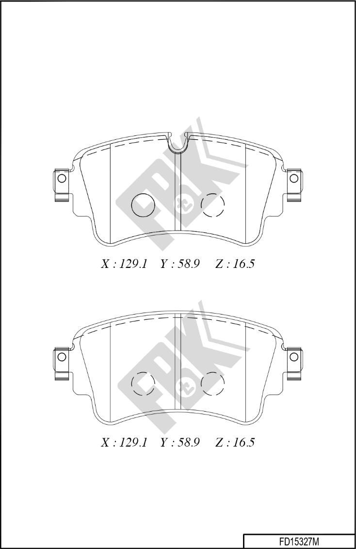 FBK FD15327M - Комплект спирачно феродо, дискови спирачки vvparts.bg