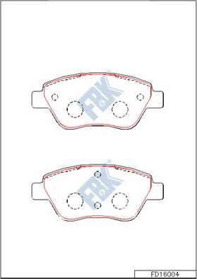 FBK FD16004 - Комплект спирачно феродо, дискови спирачки vvparts.bg