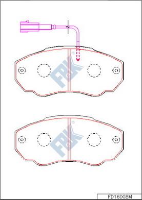 FBK FD16008M - Комплект спирачно феродо, дискови спирачки vvparts.bg