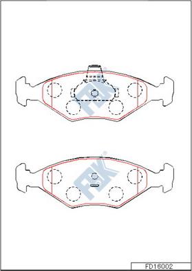 FBK FD16002 - Комплект спирачно феродо, дискови спирачки vvparts.bg