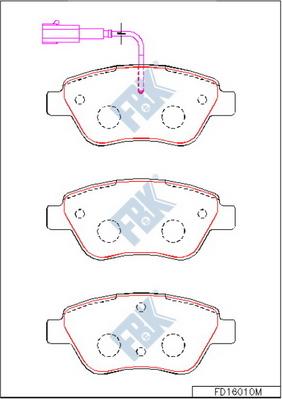 FBK FD16010M - Комплект спирачно феродо, дискови спирачки vvparts.bg