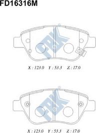 FBK FD16316M - Комплект спирачно феродо, дискови спирачки vvparts.bg