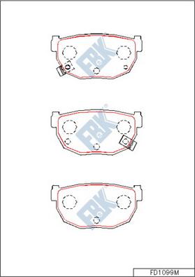 FBK FD1099M - Комплект спирачно феродо, дискови спирачки vvparts.bg