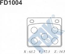 FBK FD1004 - Комплект спирачно феродо, дискови спирачки vvparts.bg