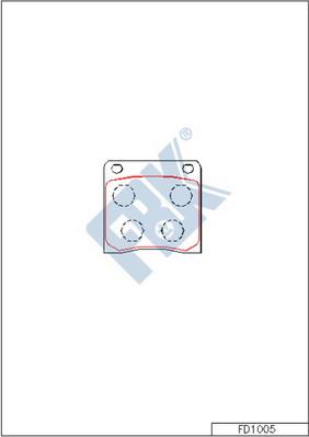 FBK FD1005 - Комплект спирачно феродо, дискови спирачки vvparts.bg