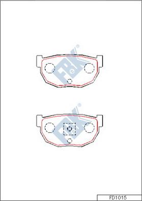 FBK FD1015 - Комплект спирачно феродо, дискови спирачки vvparts.bg