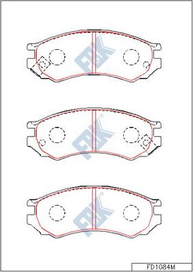 FBK FD1084M - Комплект спирачно феродо, дискови спирачки vvparts.bg