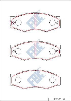 FBK FD1031M - Комплект спирачно феродо, дискови спирачки vvparts.bg