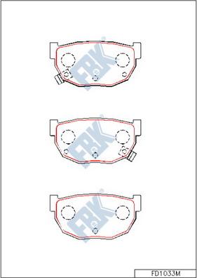 FBK FD1033M - Комплект спирачно феродо, дискови спирачки vvparts.bg