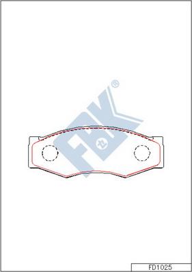 FBK FD1025 - Комплект спирачно феродо, дискови спирачки vvparts.bg