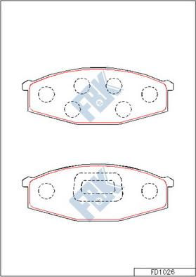 FBK FD1026 - Комплект спирачно феродо, дискови спирачки vvparts.bg