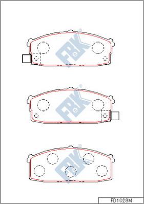 FBK FD1028M - Комплект спирачно феродо, дискови спирачки vvparts.bg