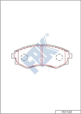 FBK FD1193 - Комплект спирачно феродо, дискови спирачки vvparts.bg