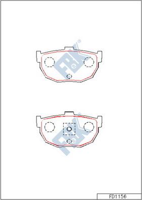 FBK FD1156 - Комплект спирачно феродо, дискови спирачки vvparts.bg
