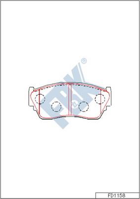 FBK FD1158 - Комплект спирачно феродо, дискови спирачки vvparts.bg