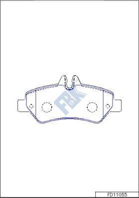 FBK FD11055 - Комплект спирачно феродо, дискови спирачки vvparts.bg