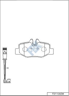 FBK FD11065M - Комплект спирачно феродо, дискови спирачки vvparts.bg