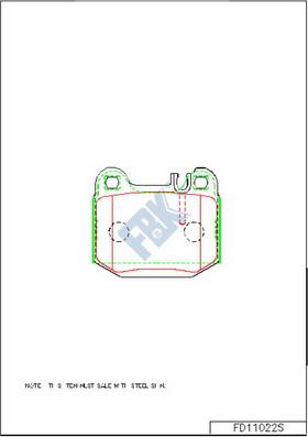 FBK FD11022S - Комплект спирачно феродо, дискови спирачки vvparts.bg