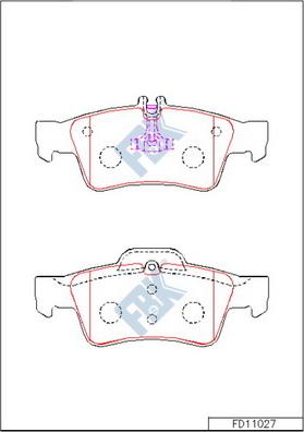 FBK FD11027 - Комплект спирачно феродо, дискови спирачки vvparts.bg