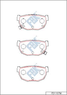 FBK FD1107M - Комплект спирачно феродо, дискови спирачки vvparts.bg