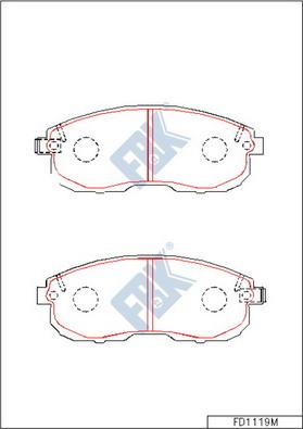 FBK FD1119M - Комплект спирачно феродо, дискови спирачки vvparts.bg