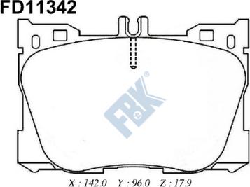 FBK FD11342 - Комплект спирачно феродо, дискови спирачки vvparts.bg