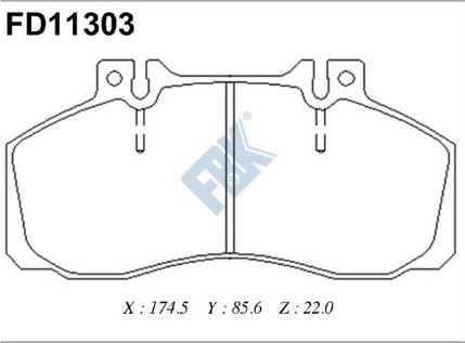 FBK FD11303 - Комплект спирачно феродо, дискови спирачки vvparts.bg