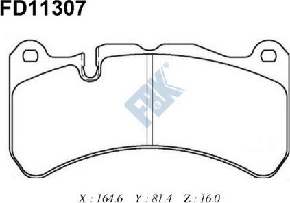 FBK FD11307 - Комплект спирачно феродо, дискови спирачки vvparts.bg