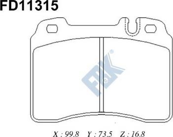 FBK FD11315 - Комплект спирачно феродо, дискови спирачки vvparts.bg