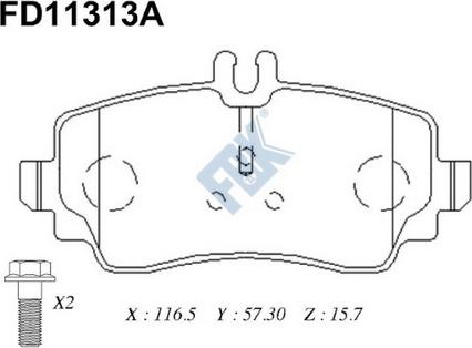 FBK FD11313A - Комплект спирачно феродо, дискови спирачки vvparts.bg