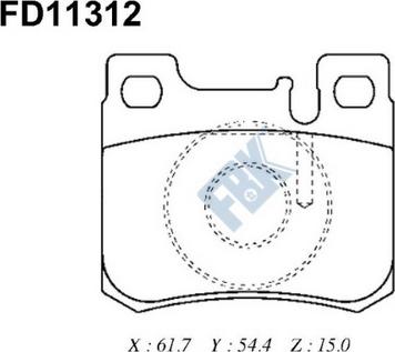 FBK FD11312 - Комплект спирачно феродо, дискови спирачки vvparts.bg