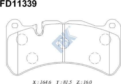 FBK FD11339 - Комплект спирачно феродо, дискови спирачки vvparts.bg