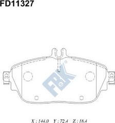 FBK FD11327 - Комплект спирачно феродо, дискови спирачки vvparts.bg