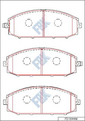 FBK FD1844M - Комплект спирачно феродо, дискови спирачки vvparts.bg