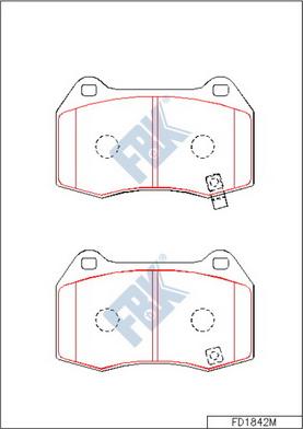 FBK FD1842M - Комплект спирачно феродо, дискови спирачки vvparts.bg