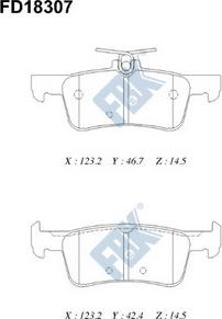 FBK FD18307 - Комплект спирачно феродо, дискови спирачки vvparts.bg