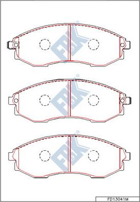 FBK FD13041M - Комплект спирачно феродо, дискови спирачки vvparts.bg