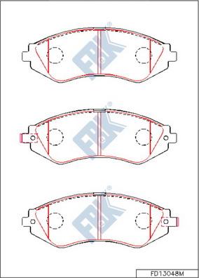 FBK FD13048M - Комплект спирачно феродо, дискови спирачки vvparts.bg