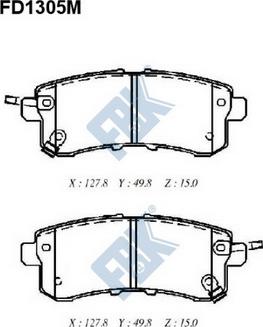 FBK FD1305M - Комплект спирачно феродо, дискови спирачки vvparts.bg