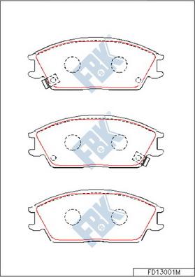 FBK FD13001M - Комплект спирачно феродо, дискови спирачки vvparts.bg