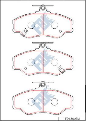 FBK FD13003M - Комплект спирачно феродо, дискови спирачки vvparts.bg