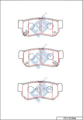 FBK FD13038M - Комплект спирачно феродо, дискови спирачки vvparts.bg