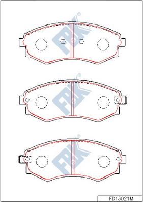 FBK FD13021M - Комплект спирачно феродо, дискови спирачки vvparts.bg