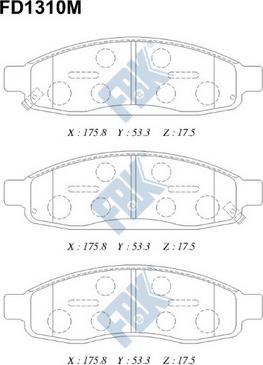 FBK FD1310M - Комплект спирачно феродо, дискови спирачки vvparts.bg