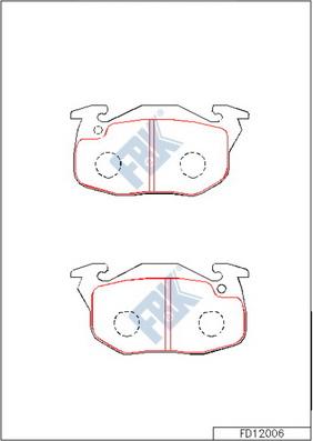 FBK FD12006 - Комплект спирачно феродо, дискови спирачки vvparts.bg