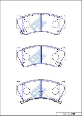 FBK FD1202M - Комплект спирачно феродо, дискови спирачки vvparts.bg