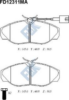 FBK FD12311MA - Комплект спирачно феродо, дискови спирачки vvparts.bg