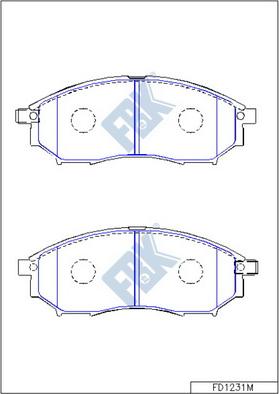 FBK FD1231M - Комплект спирачно феродо, дискови спирачки vvparts.bg