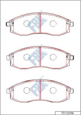 FBK FD1224M - Комплект спирачно феродо, дискови спирачки vvparts.bg